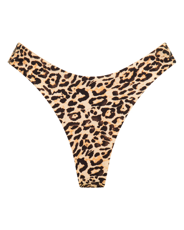 Byron Cheeky Bikini Bottoms - Leopard - White Sands