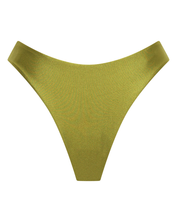 Byron Cheeky Bikini Bottoms - Olive - White Sands