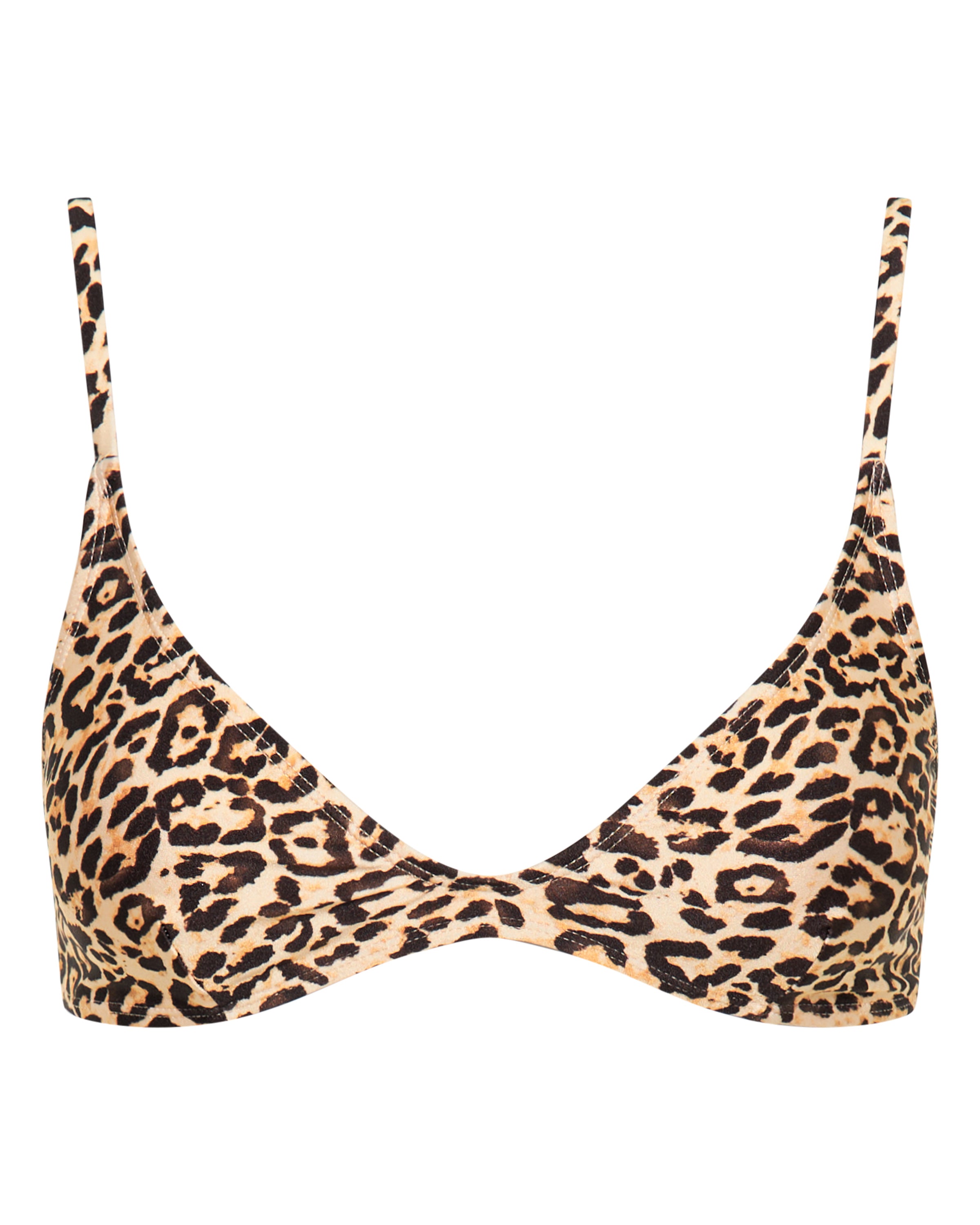 Lucy Scoop Bikini Top - Leopard | White Sands