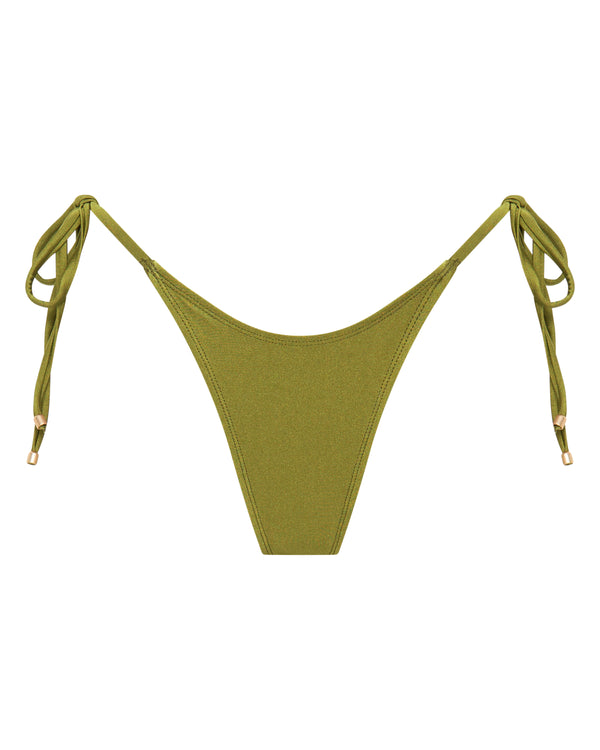 Hayman Thong Bikini Bottoms - Olive Green - White Sands
