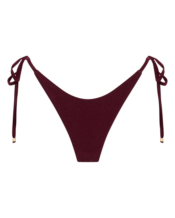 Tally String Bikini Bottoms - Merlot - White Sands